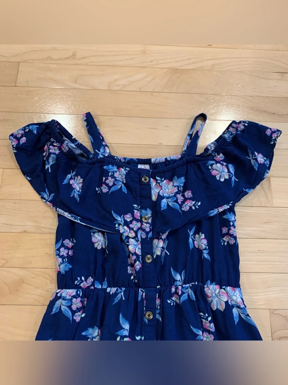 Justice Floral Cold Shoulder Maxi Dress Youth Girls Size Medium 10 EUC